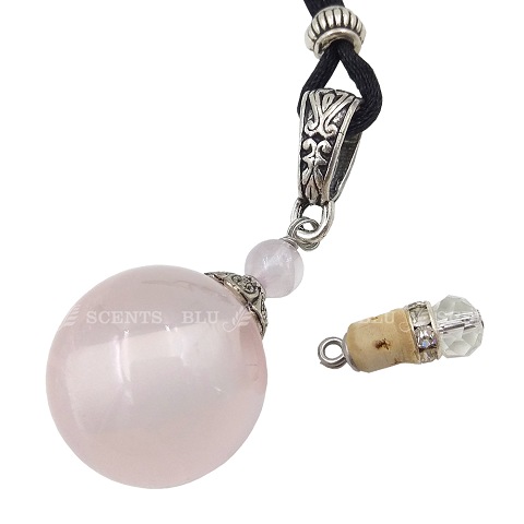 Rose Quartz classic gemstone aroma necklace