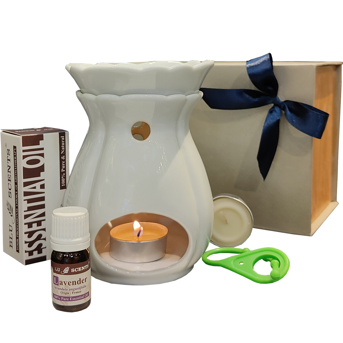 Relax Lavender with Tulip Burner Gift